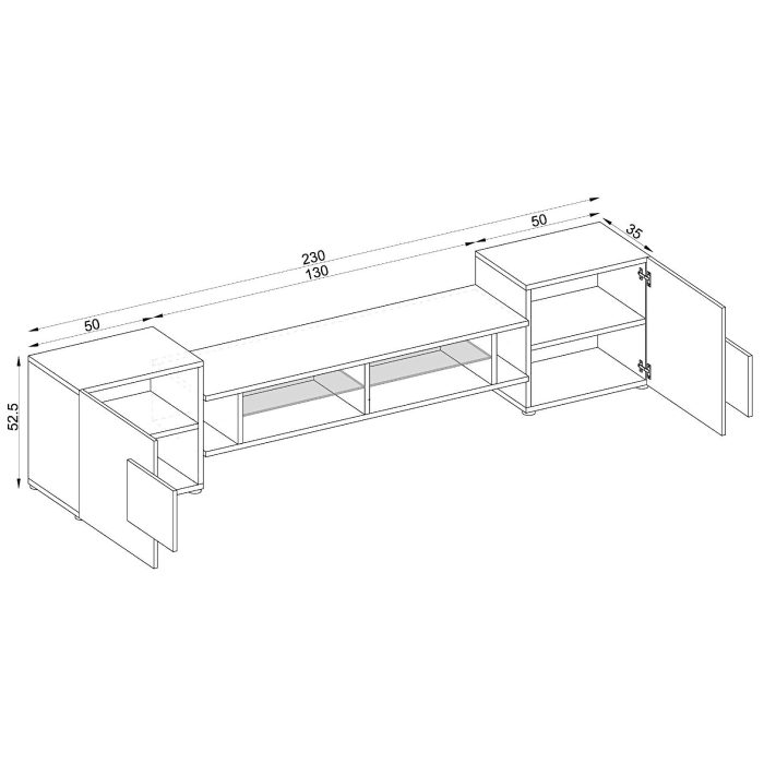 Szafka RTV Merano, Wotan/Wotan Oświetlenie LED RGB - obrazek 3