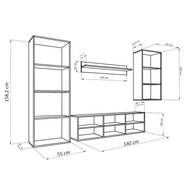 Zestaw Mebli RTV Taranto Set Medio - obrazek 2