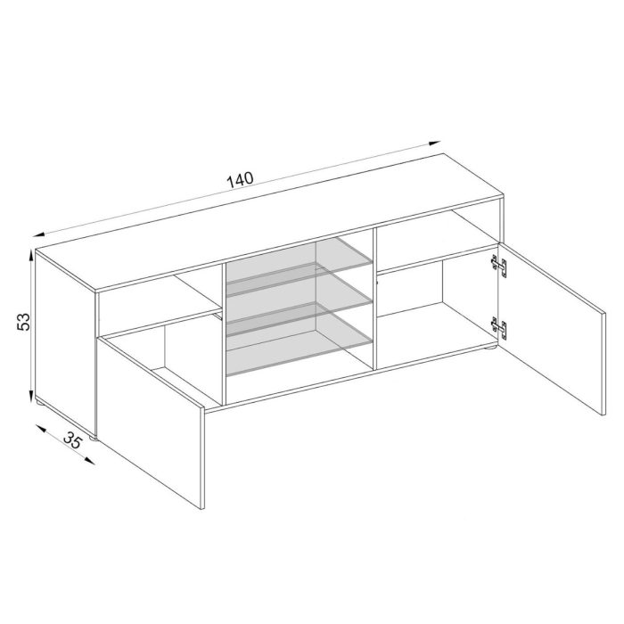 Szafka RTV Urbino, Czarny/Biały - obrazek 3